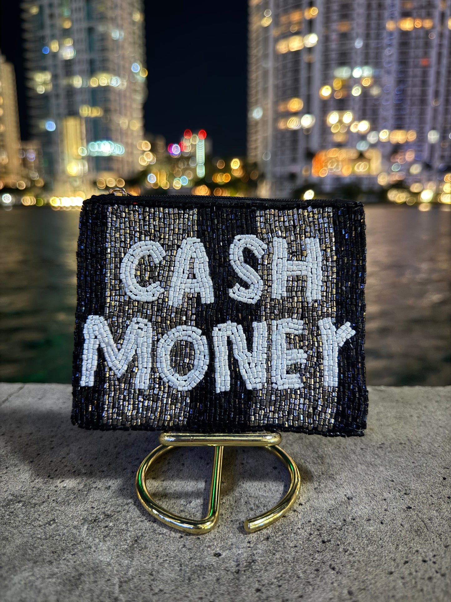 Ca$h Money Beaded Pouch