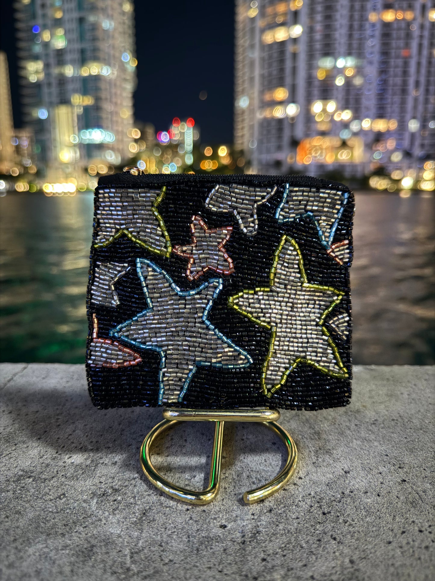 Star Studded Beaded Pouch