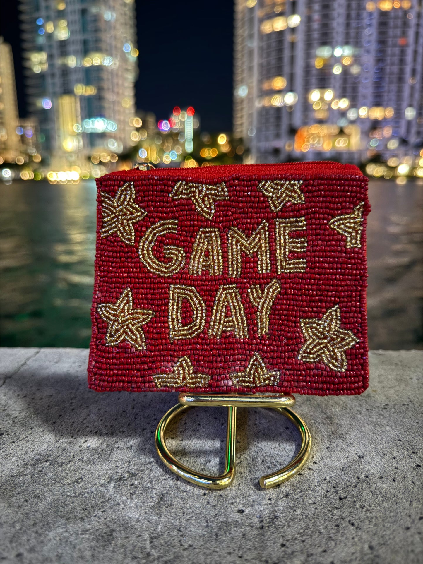 Game Day Beaded Pouch