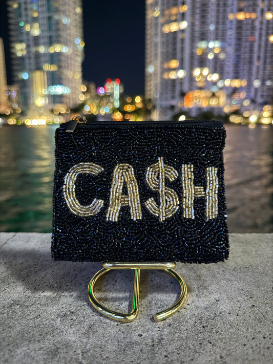 Ca$h Beaded Pouch