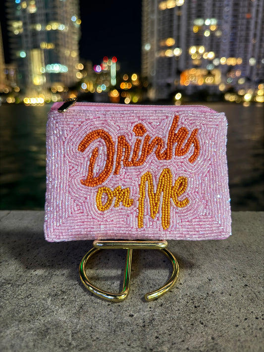 Drinks On Me Beaded Pouch