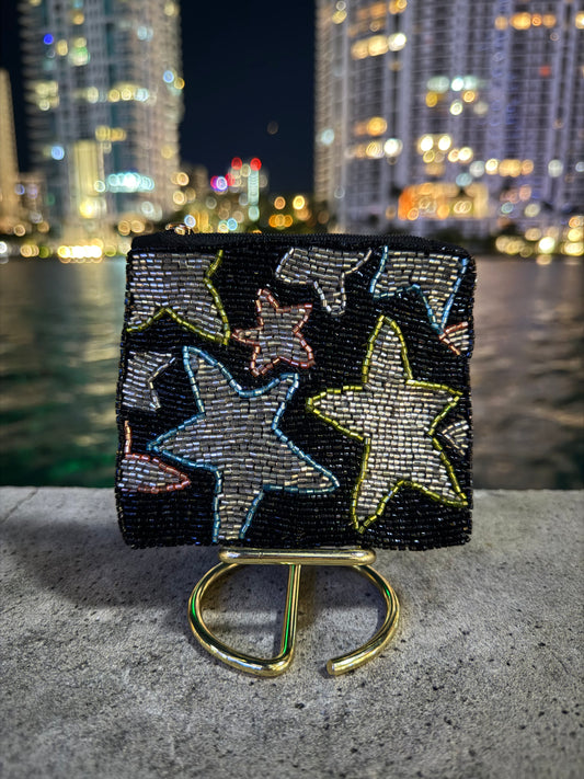 Star Studded Beaded Pouch