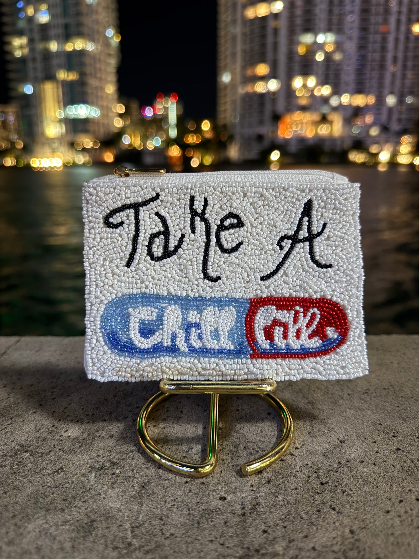 Chill Pill Beaded Wallet
